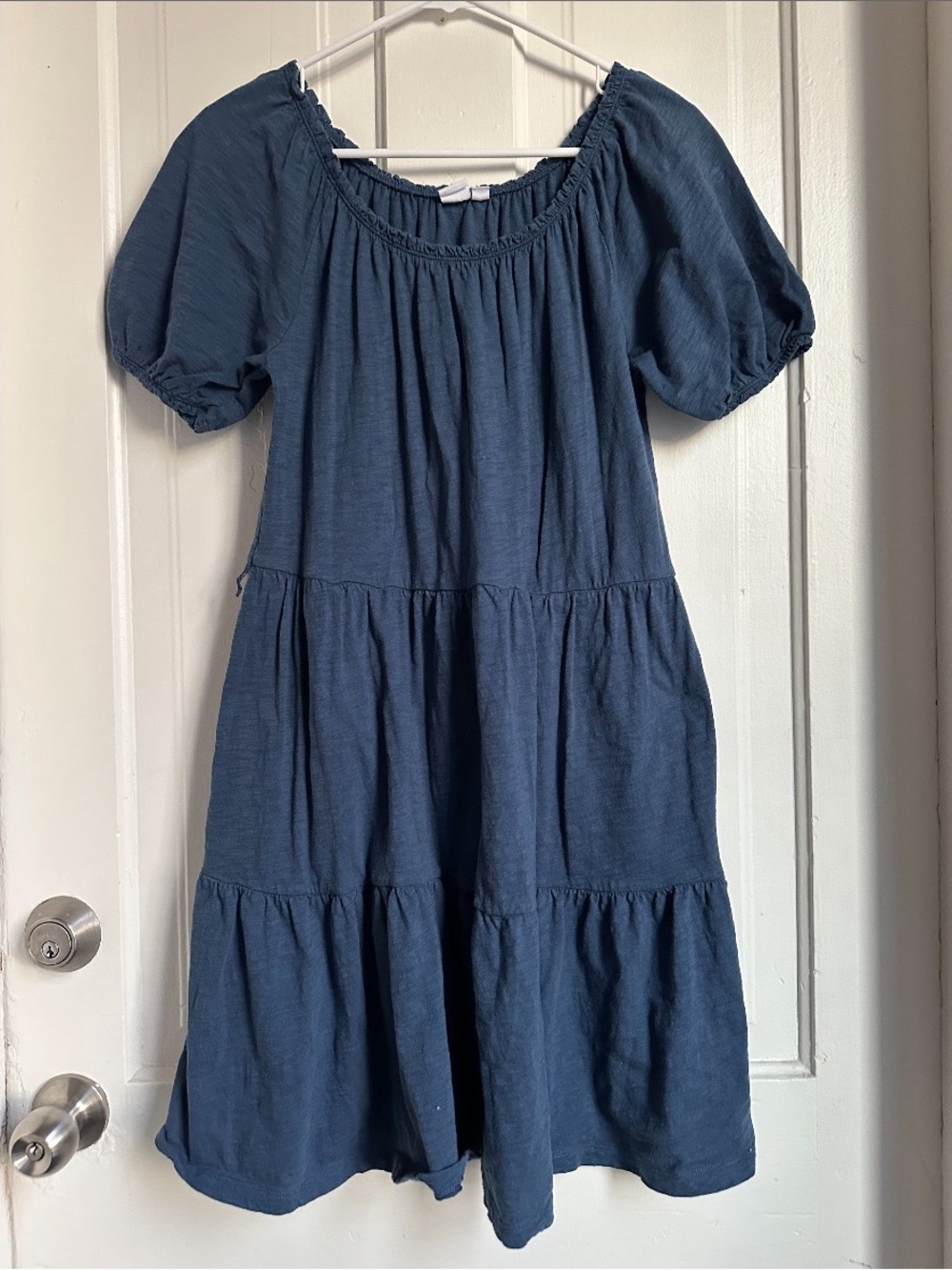 Gap Women’s tiered blue dress puff sleeves Small babydoll